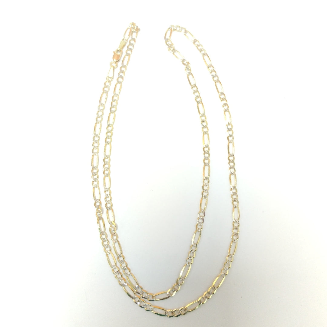 CADENAS TEJIDO 3X1 DIAMANTADO ORO 10K 60 CM 6.9 GR (NUEVO)