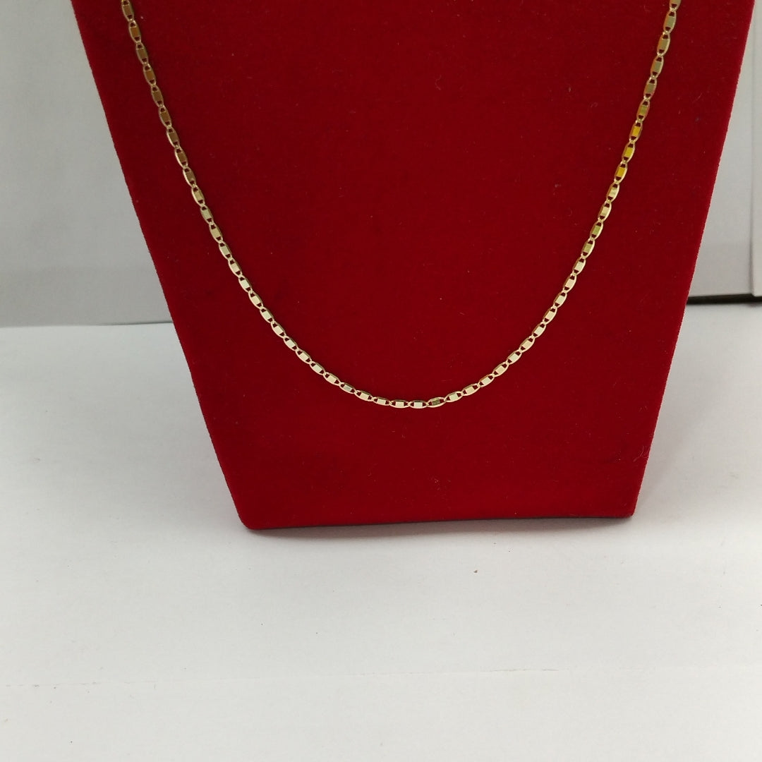 CADENAS TEJIDO ESPEJO ORO 10K 55 CM 1.7 GR (NUEVO)