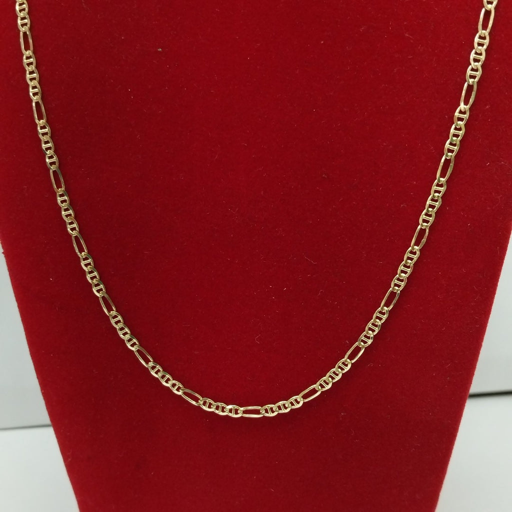 CADENAS TEJIDO FIGARO GUCHI ORO 10K 60 CM 5.3 GR (NUEVO)