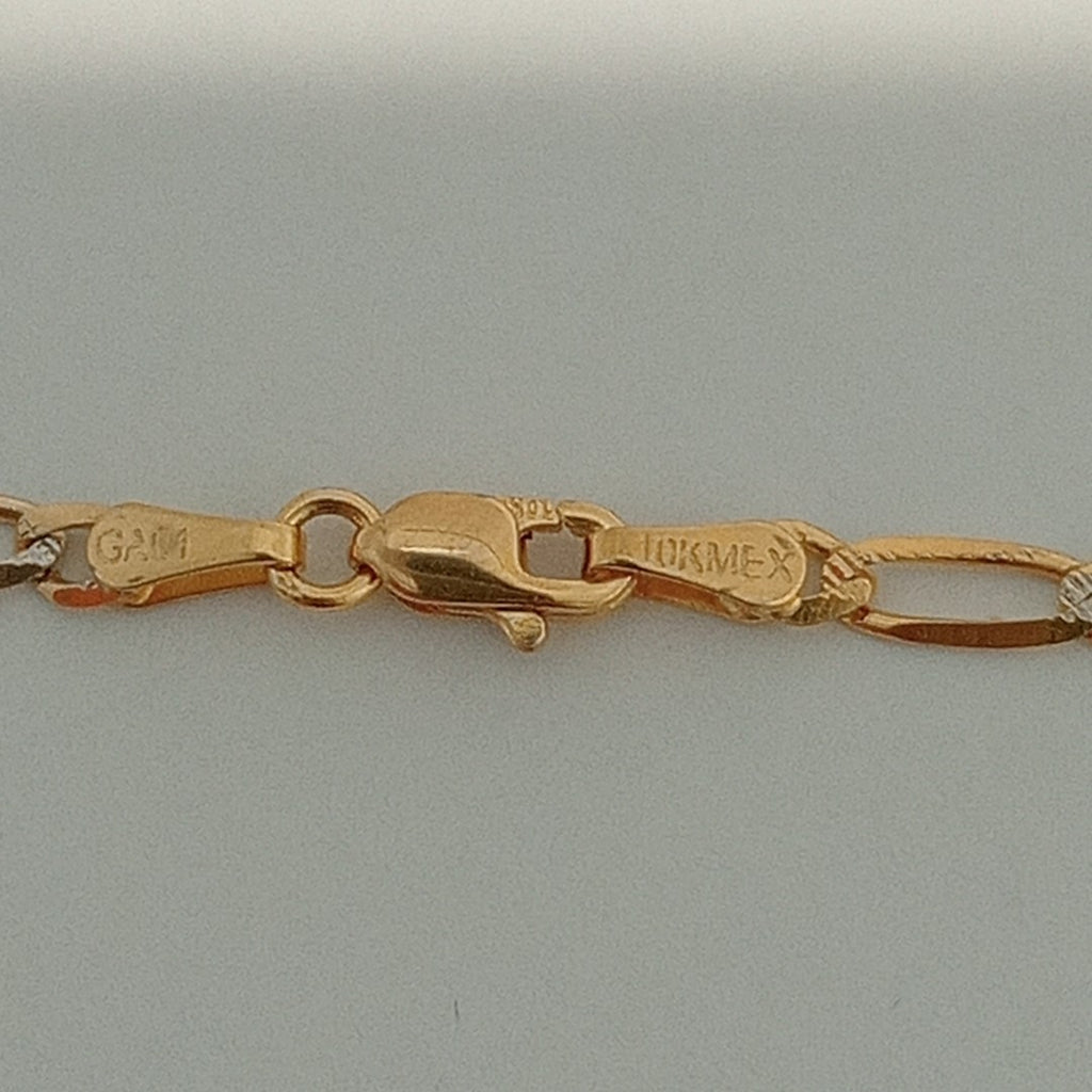 CADENAS TEJIDO 3X1 DIAMANTADO ORO 10K 55 CM 6 GR (NUEVO)