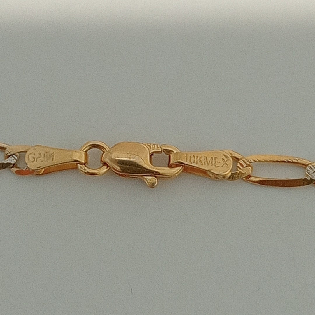CADENAS TEJIDO 3X1 DIAMANTADO ORO 10K 55 CM 6 GR (NUEVO)