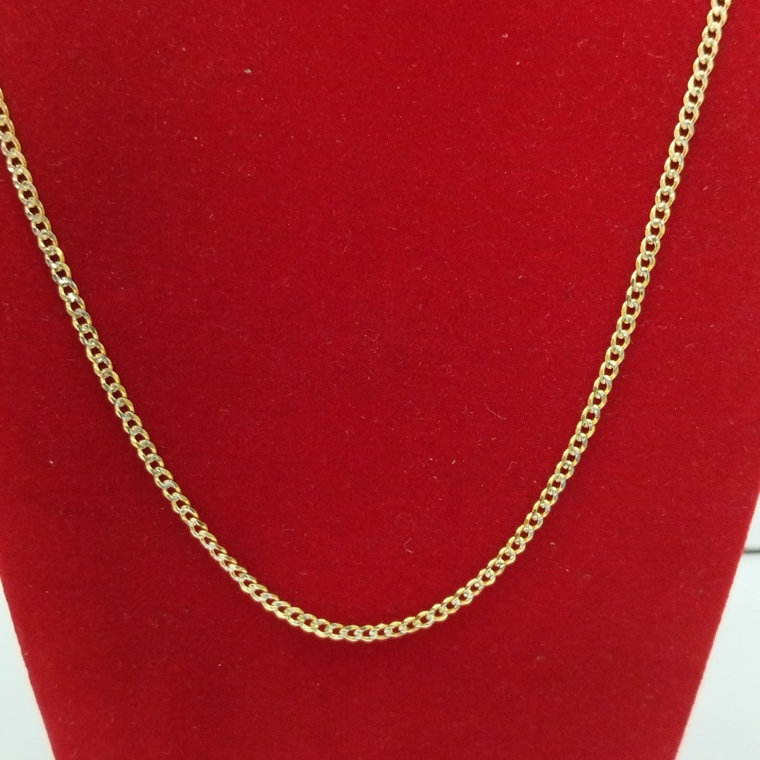 CADENAS BARBADA DIAMANTADA ORO 14K 60 CM 6.1 GR (NUEVO)