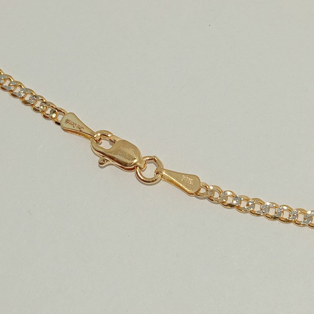 CADENAS BARBADA DIAMANTADA ORO 14K 55 CM 5.8 GR (NUEVO)