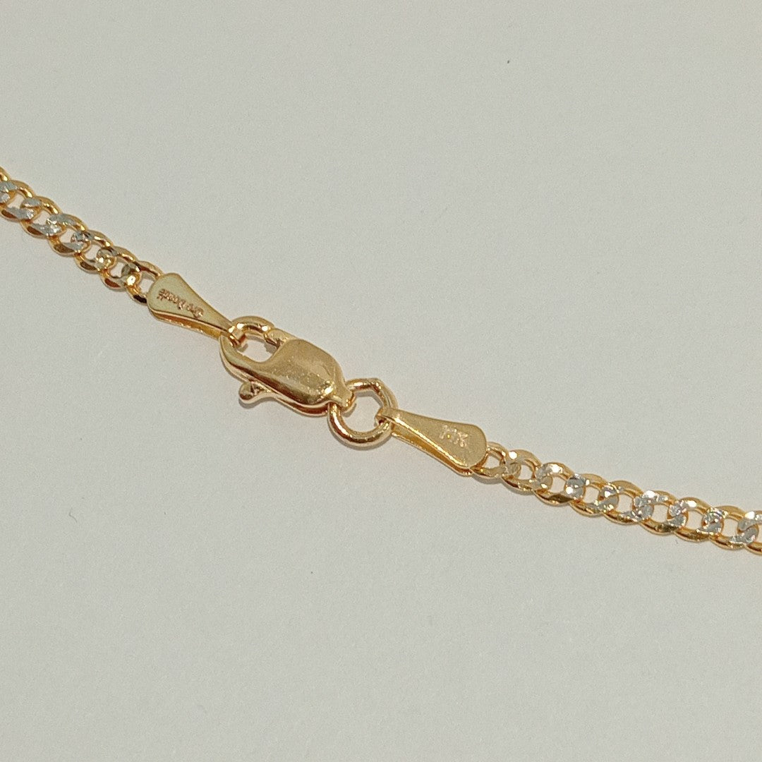 CADENAS BARBADA DIAMANTADA ORO 14K 55 CM 5.8 GR (NUEVO)