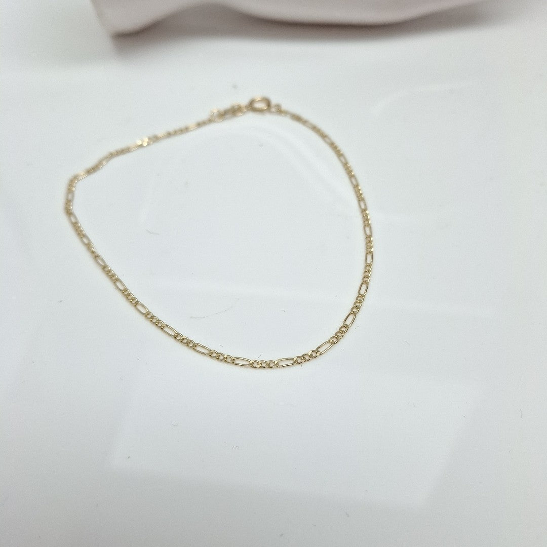 PULSERAS TEJIDO 3X1 ORO 14K 21 CM 1 GR (NUEVO)