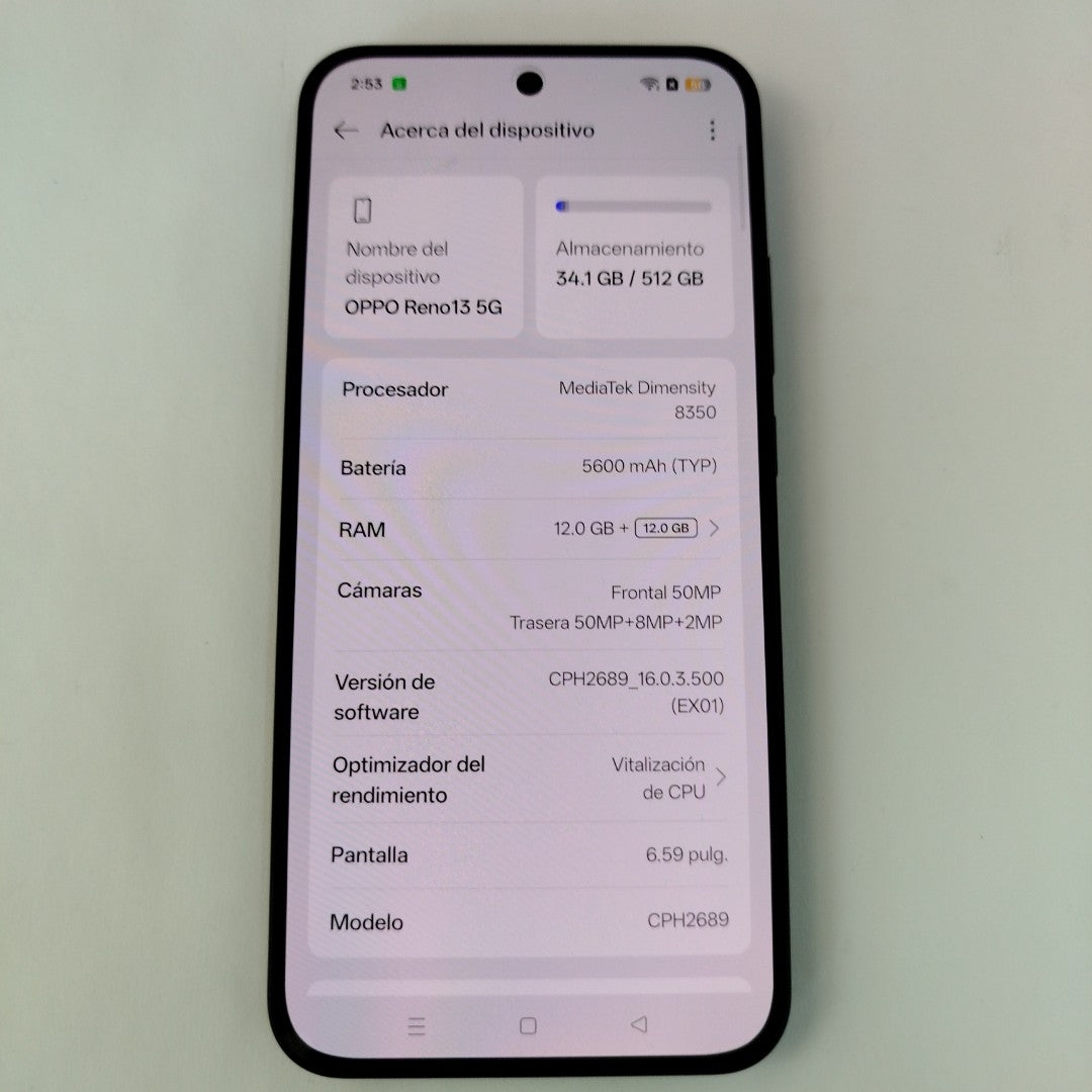 CELULAR OPPO RENO13 5G CPH2689 (2024) 512 GB 12 GB RAM (SEMINUEVO)