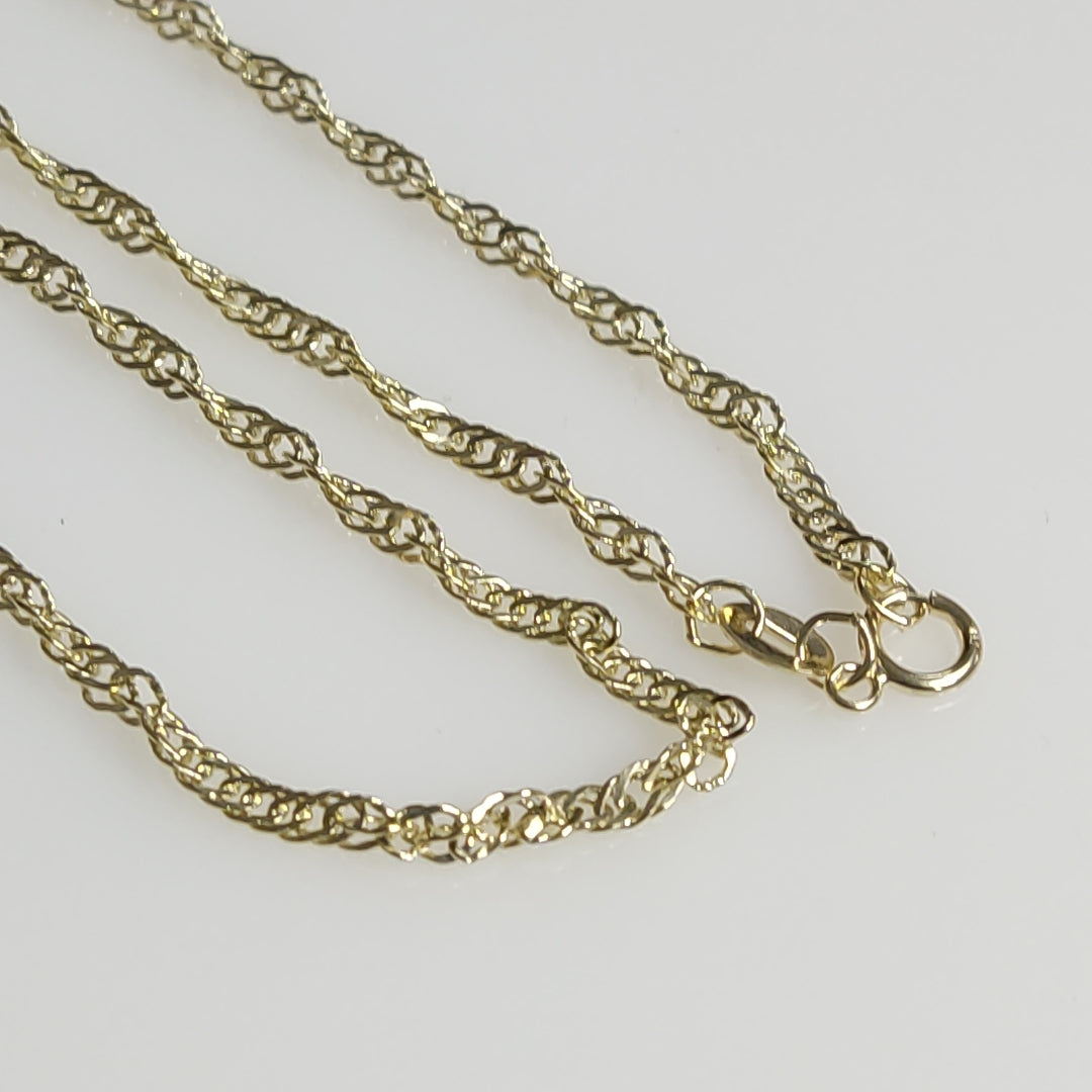 CADENAS TEJIDO MEDIO TORZAL ORO 10K 50 CM 3.8 GR (NUEVO)