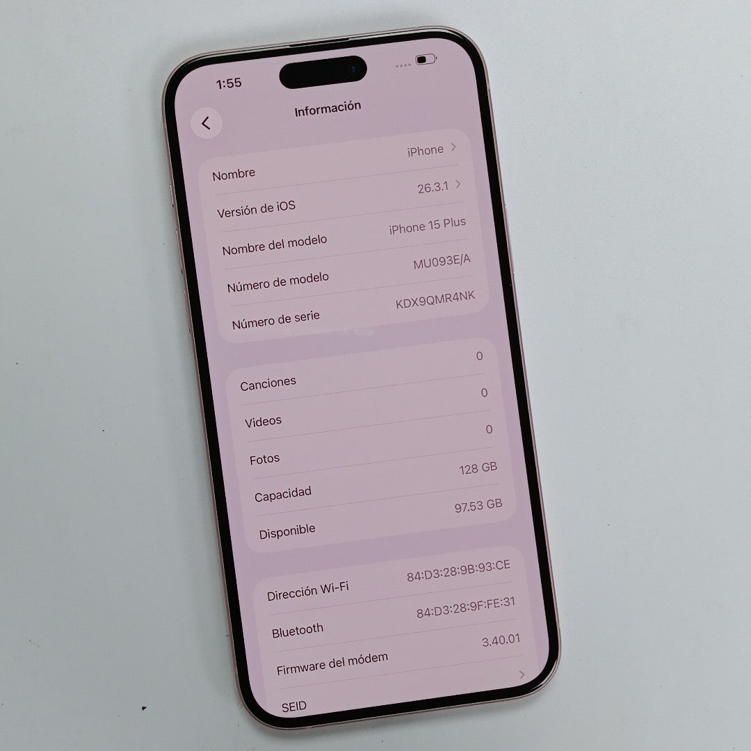 CELULAR APPLE IPHONE 15 PLUS A3093 (2023) 128 GB 6 GB RAM (SEMINUEVO)