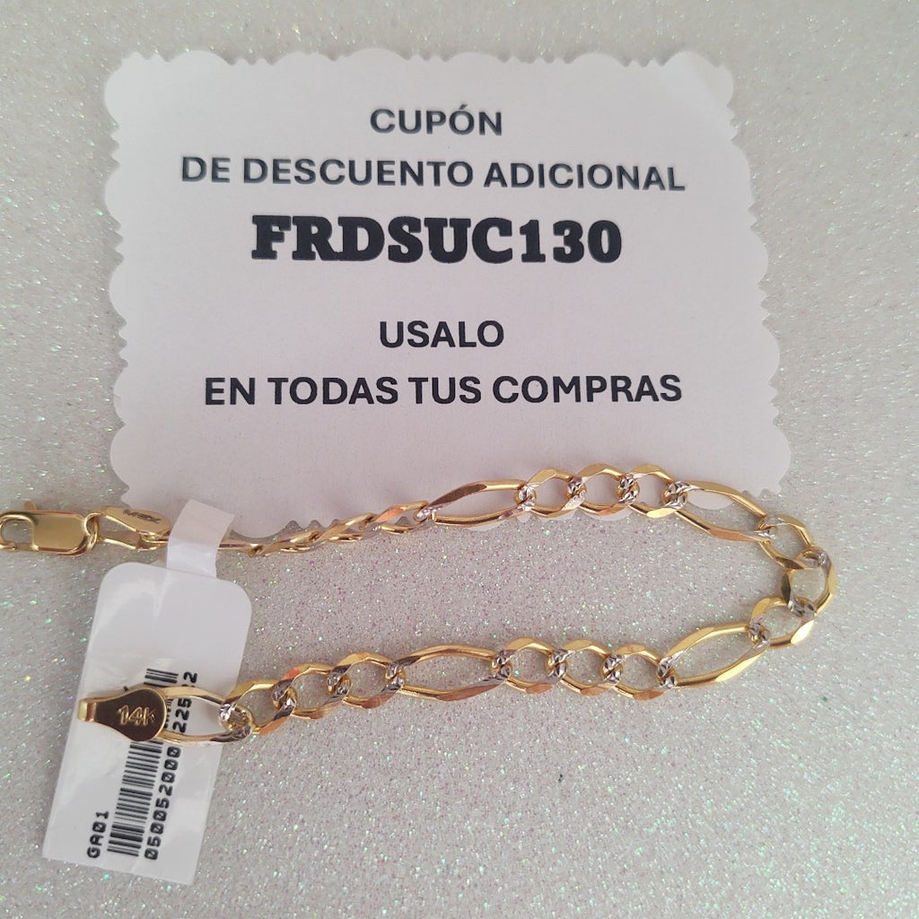 PULSERAS TEJIDO 3X1 ORO 14K 18 CM 5.8 GR (NUEVO)
