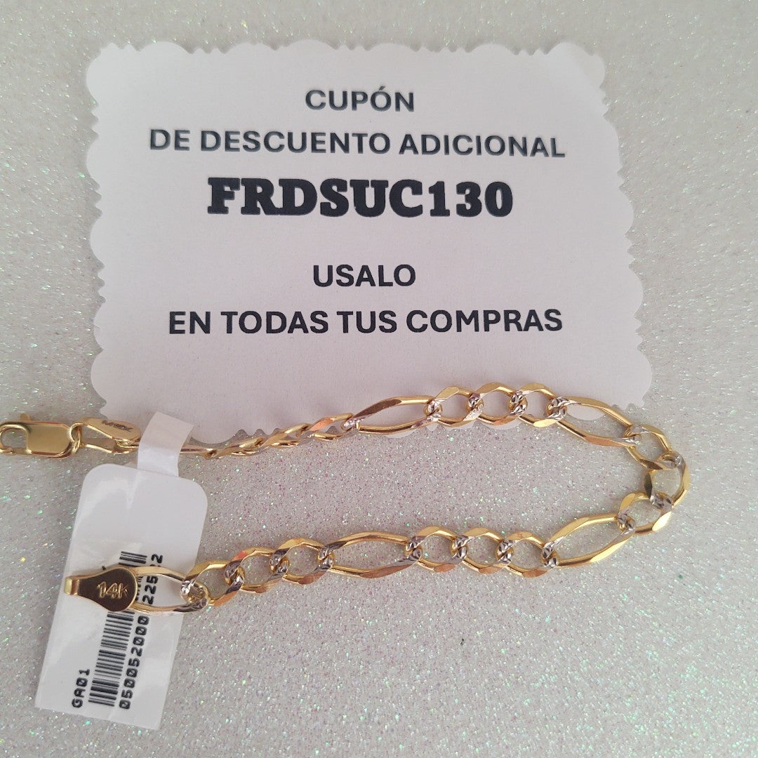 PULSERAS TEJIDO 3X1 ORO 14K 18 CM 5.8 GR (NUEVO)