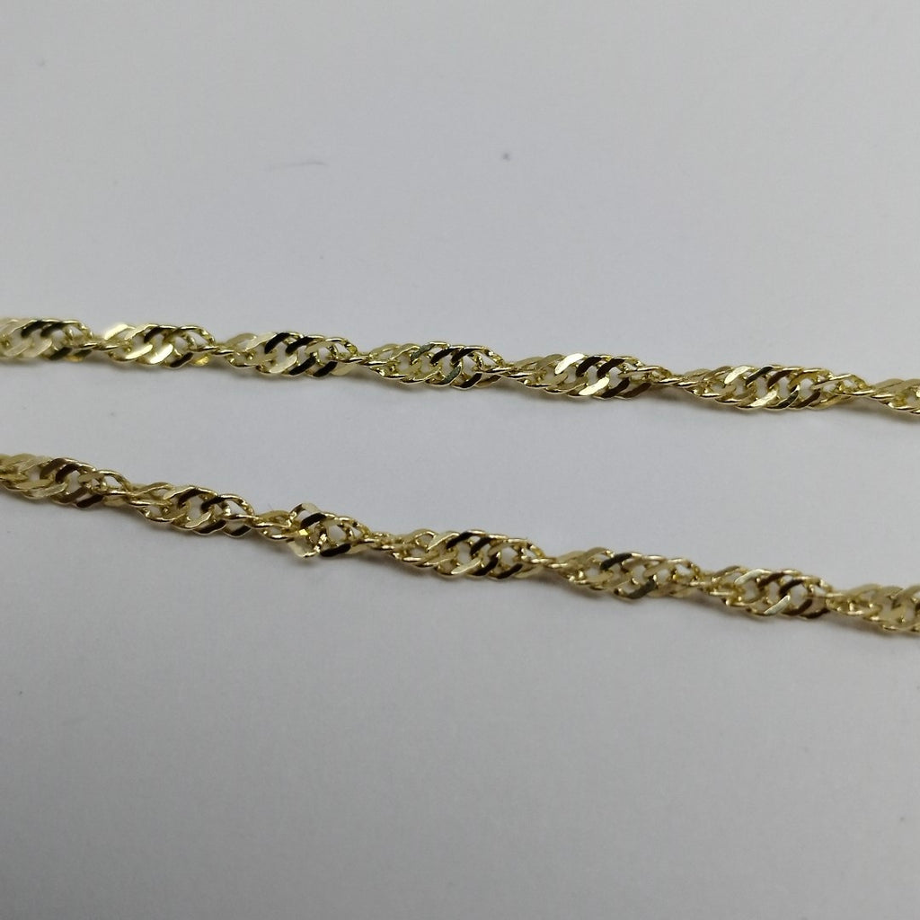 CADENAS TEJIDO MEDIO TZL ORO 14K 55 CM 3.1 GR (NUEVO)