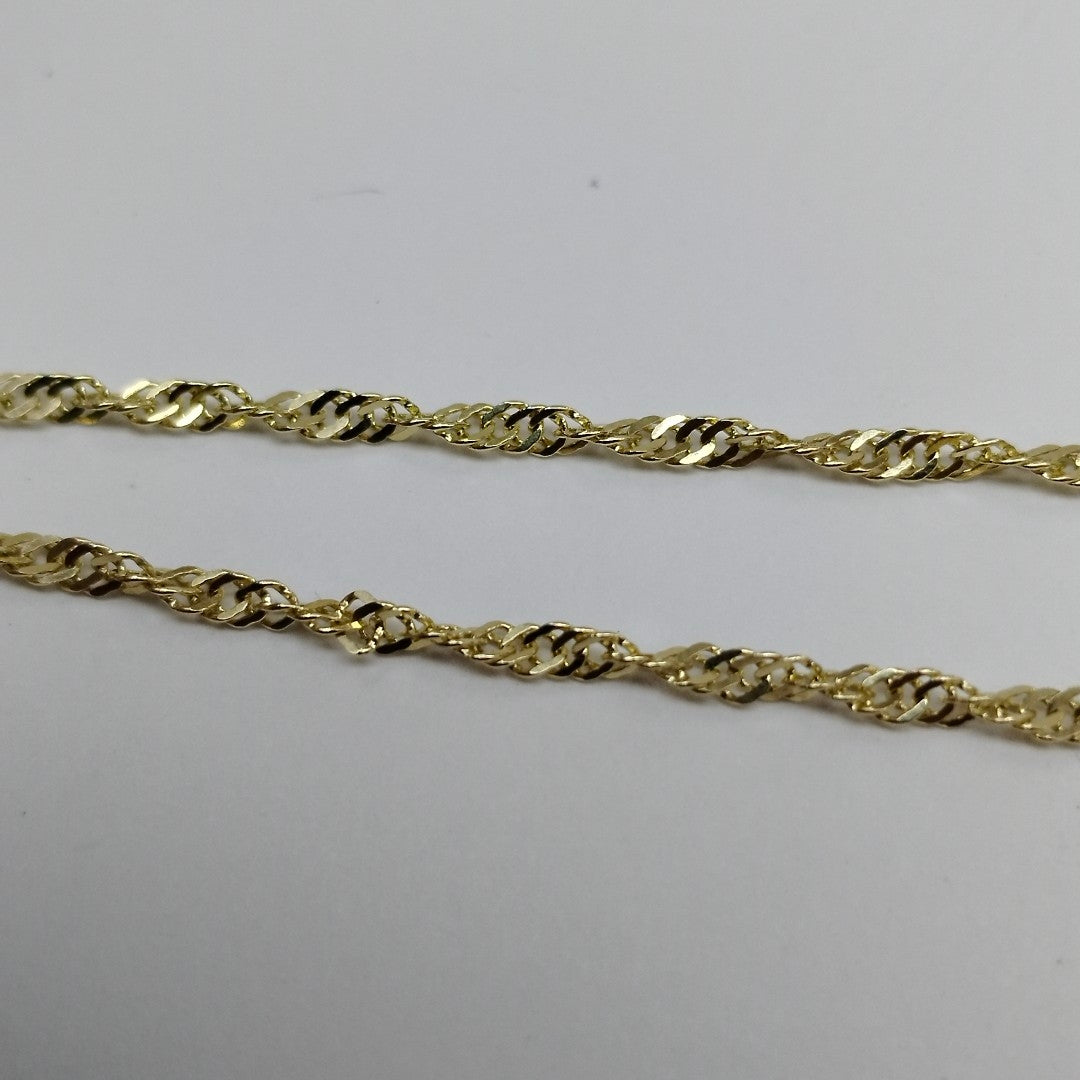 CADENAS TEJIDO MEDIO TZL ORO 14K 55 CM 3.1 GR (NUEVO)