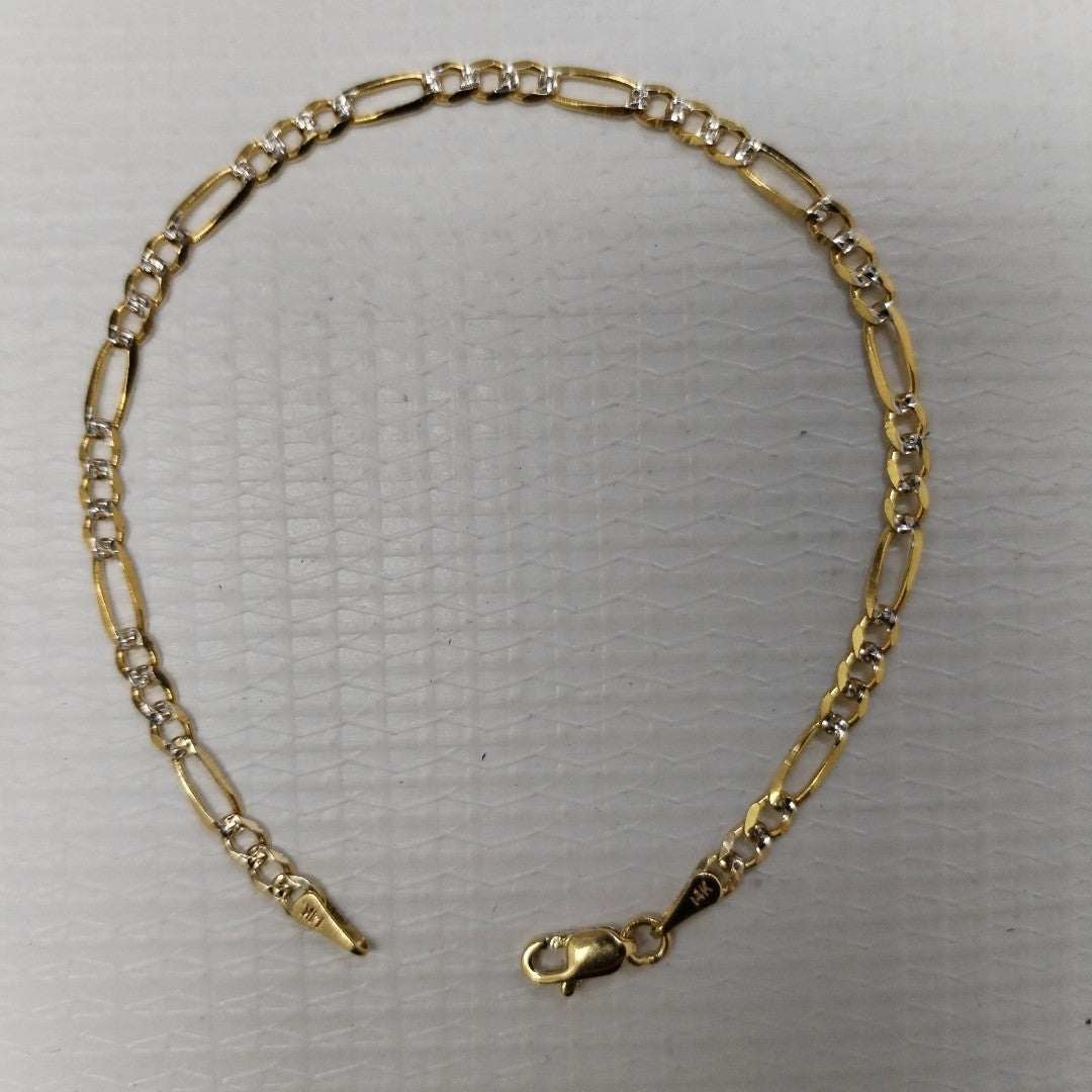 PULSERAS 3X1 DIAMANTADA ORO 14K 18 CM 3 GR (NUEVO)