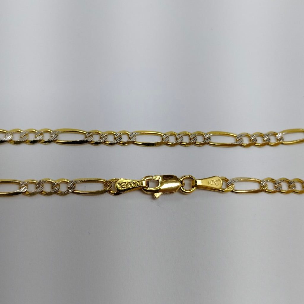 CADENAS TEJIDO 3X1 DIAMANTADO ORO 10K 55 CM 6.3 GR (NUEVO)