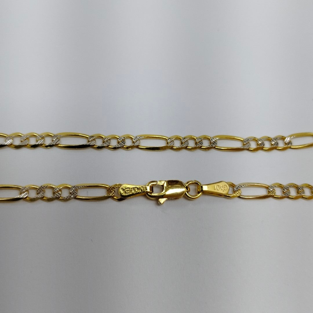 CADENAS TEJIDO 3X1 DIAMANTADO ORO 10K 55 CM 6.3 GR (NUEVO)
