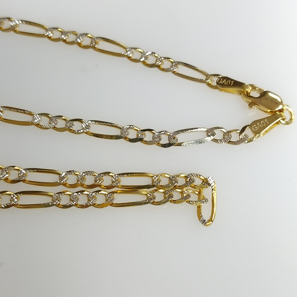 CADENAS TEJIDO 3X1 DIAMANTADO ORO 10K 60 CM 6.7 GR (NUEVO)