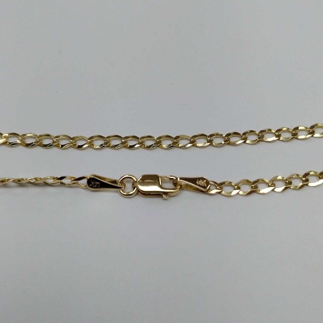 CADENAS TEJIDO BARBADA ORO 14K 60 CM 5.3 GR (NUEVO)