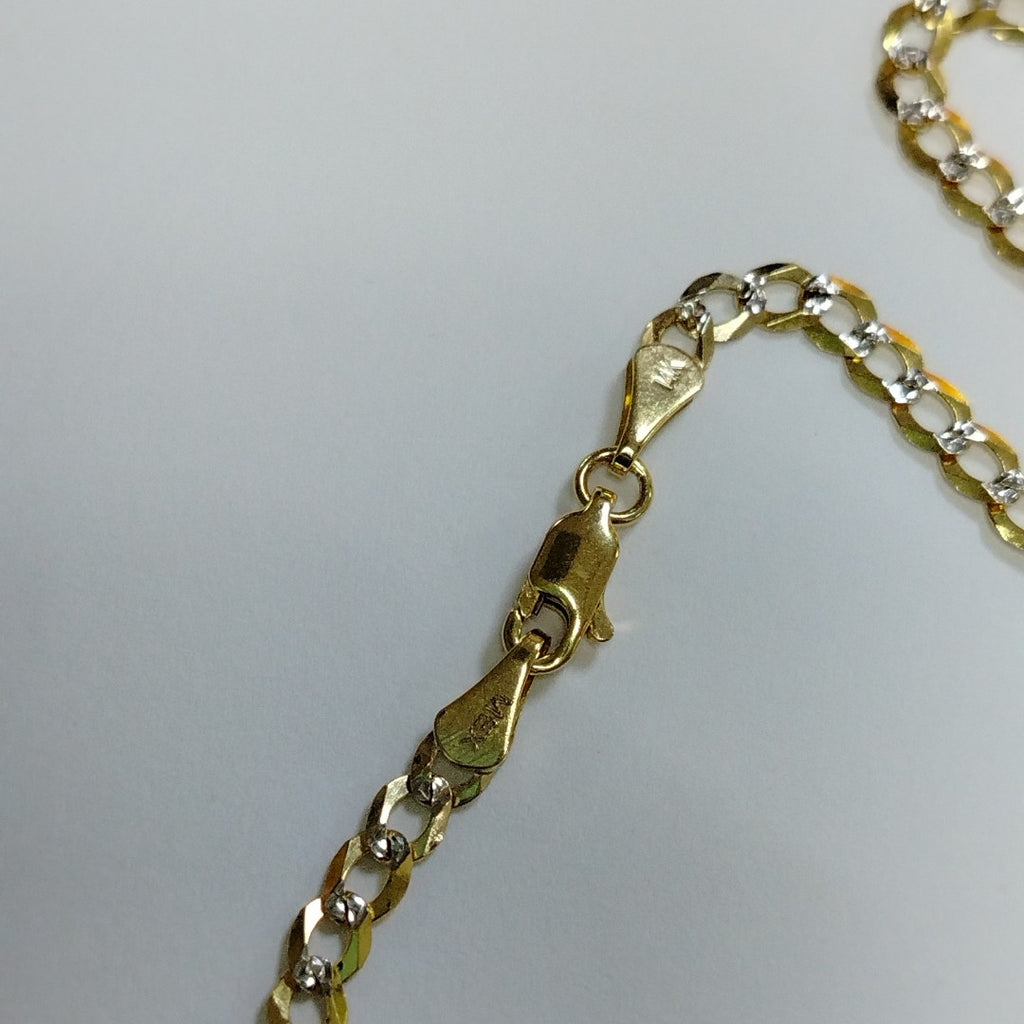 CADENAS BARBADA DIAMANTADA ORO 14K 60 CM 9.5 GR (NUEVO)