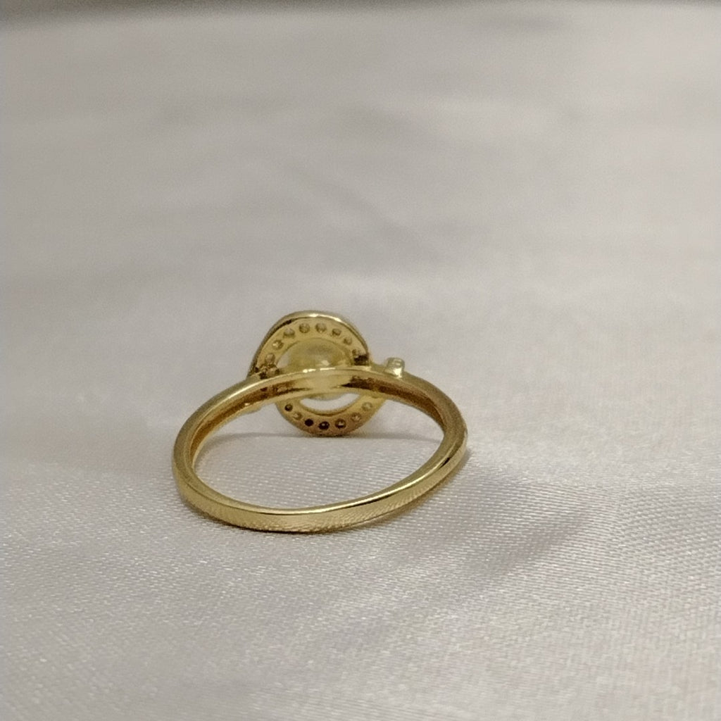 ANILLOS CIRCONIAS Y PERLA ORO 10K TALLA 8 2.1 GR (NUEVO)