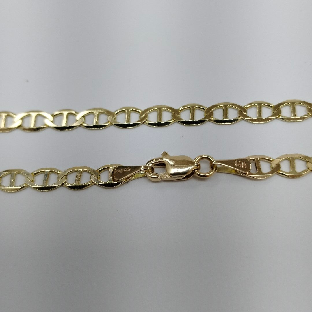 PULSERAS TEJIDO MARINERA ORO 14K 21 CM 3.3 GR (NUEVO)