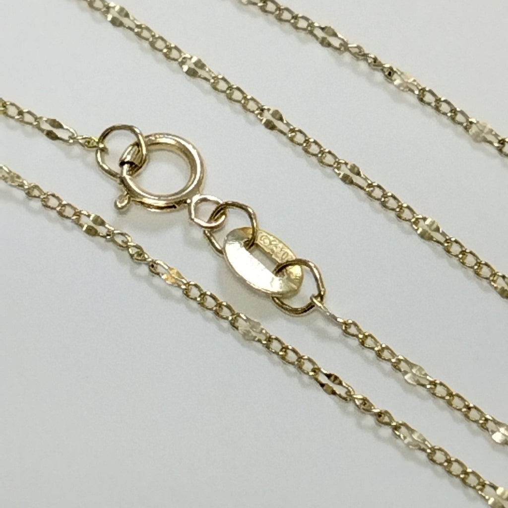 CADENAS TEJIDO FIGARO ORO 10K 40 A 45 CM 1.1 GR (NUEVO)