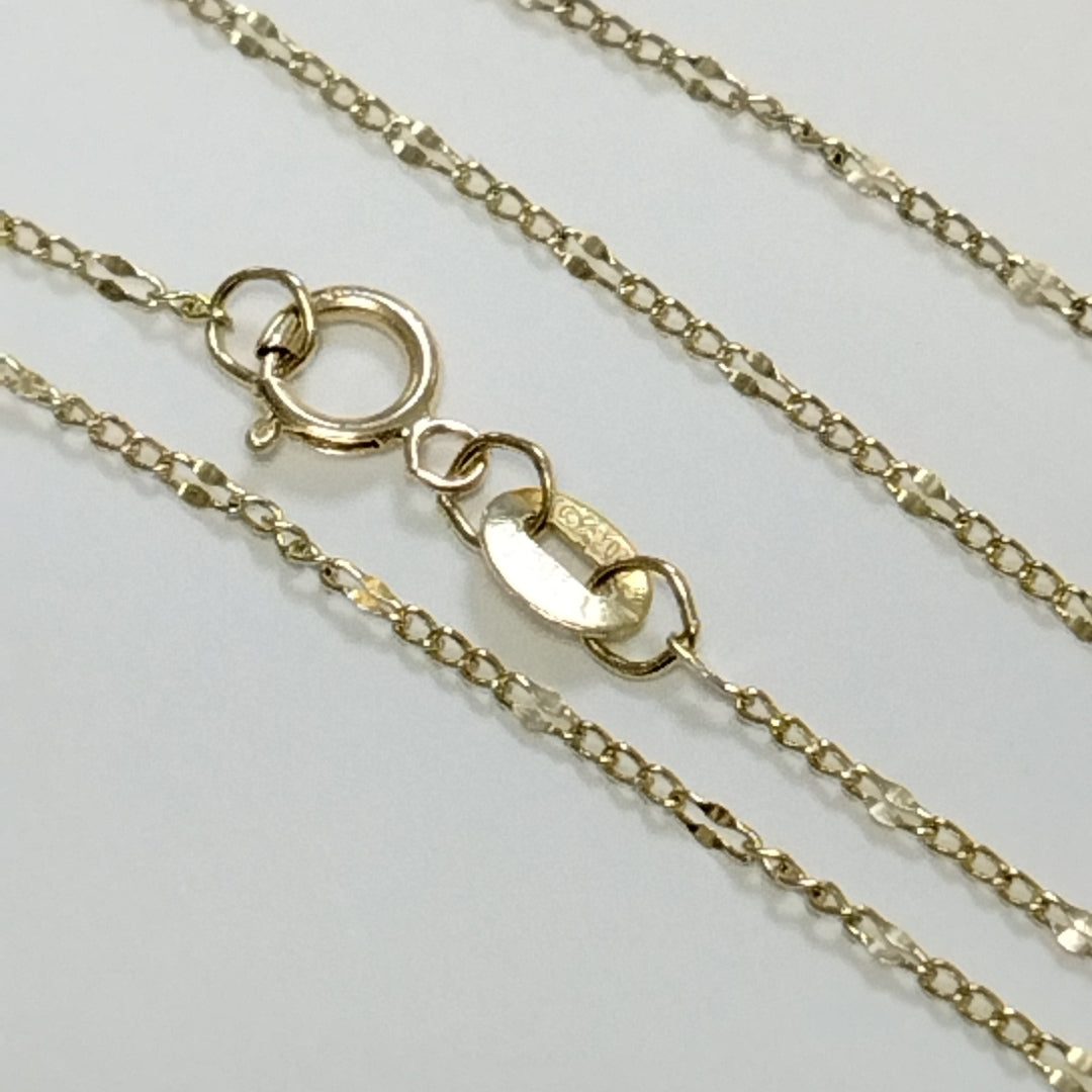 CADENAS TEJIDO FIGARO ORO 10K 40 A 45 CM 1.1 GR (NUEVO)