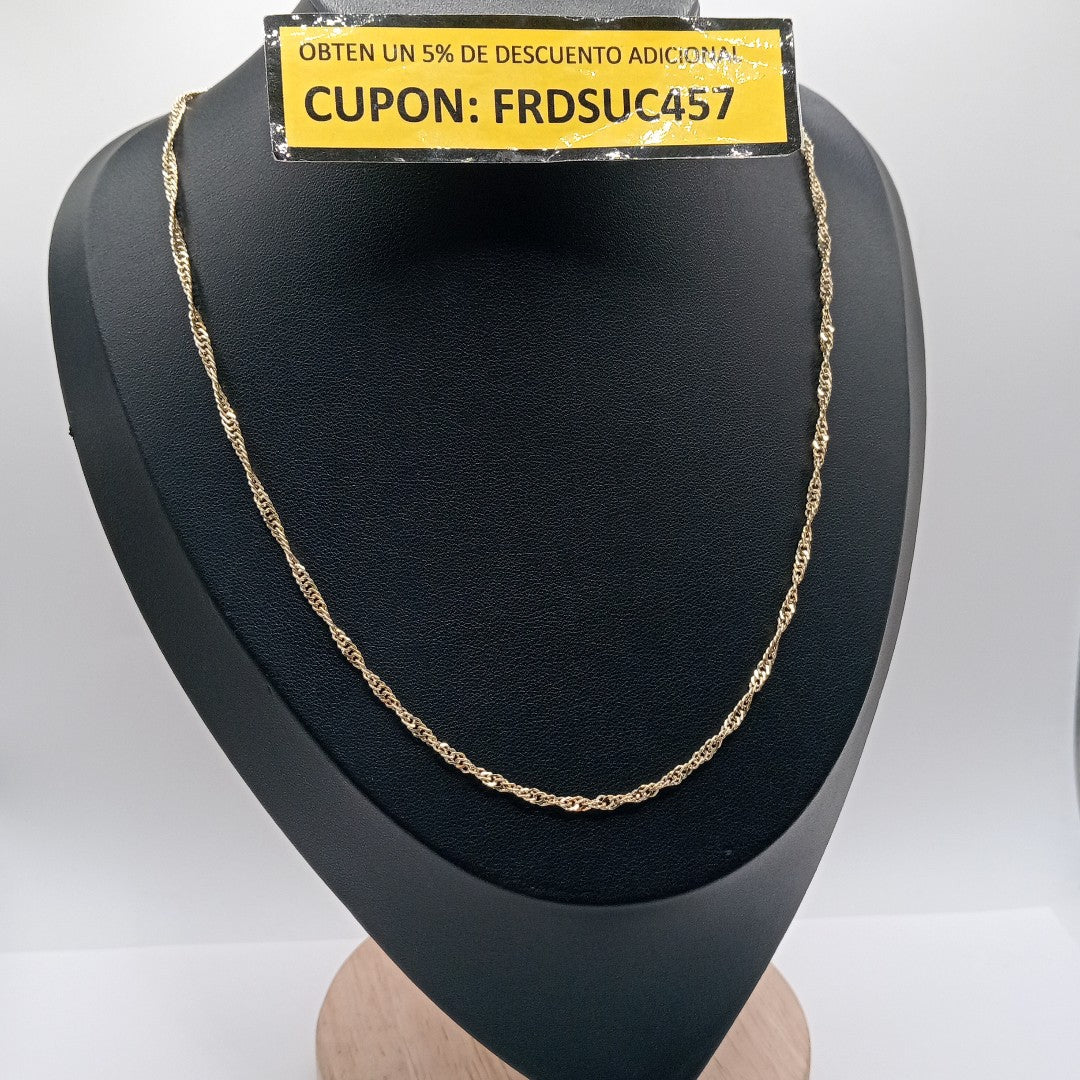 CADENAS TEJIDO MEDIO TORZAL ORO 10K 50 CM 4 GR (NUEVO)