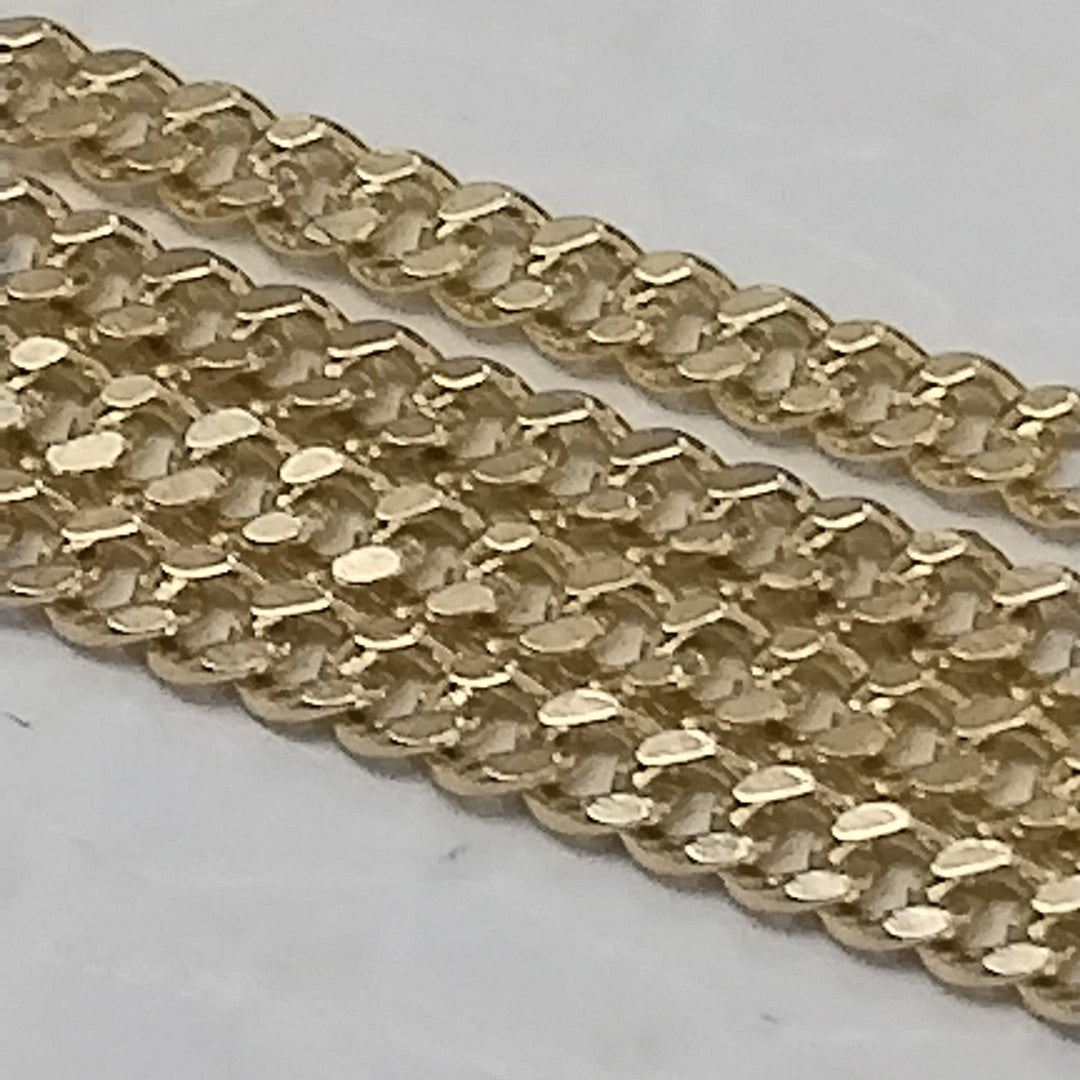 CADENAS TEJIDO BARBADA ORO 10K 50 CM 3.1 GR (NUEVO)