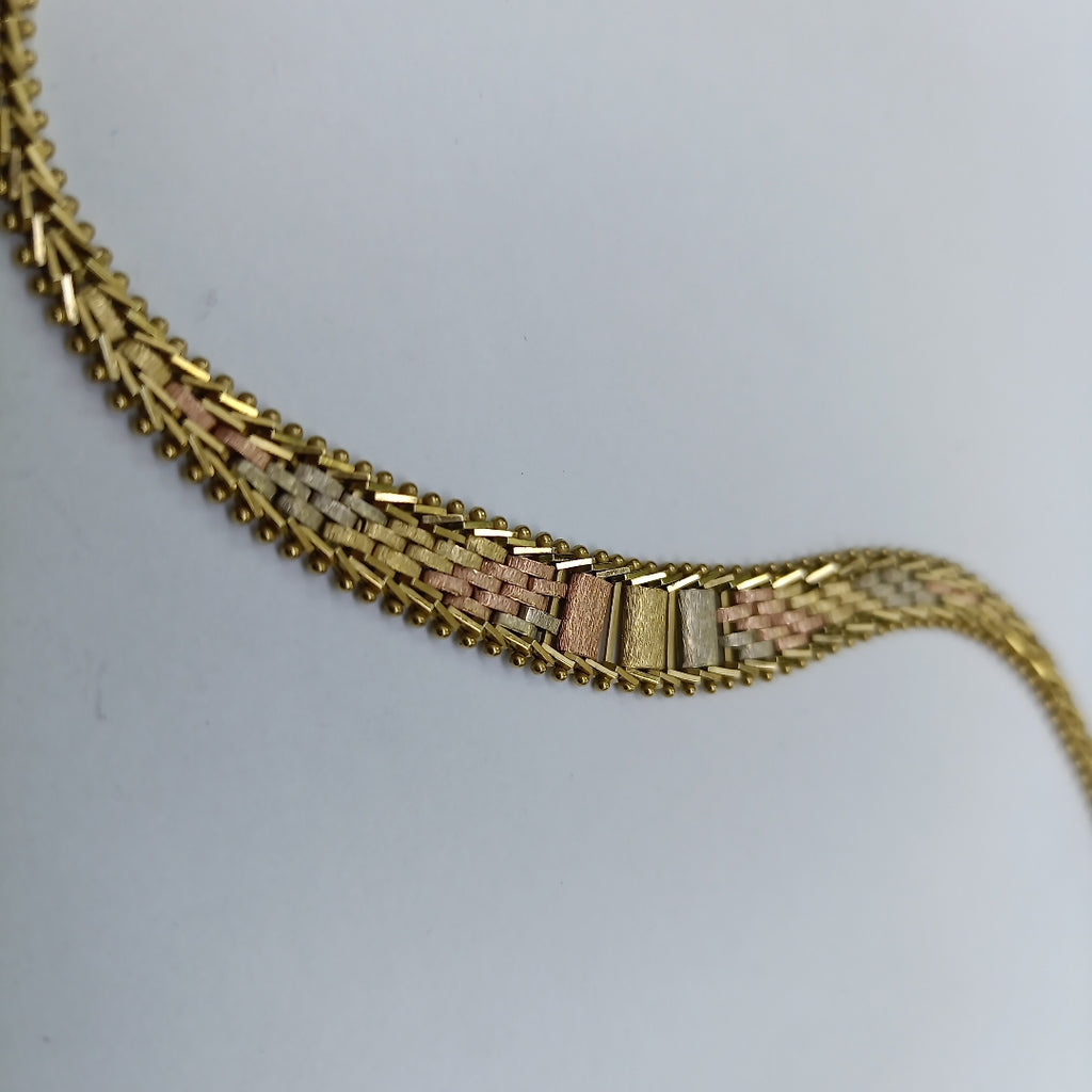 PULSERA ORO COMBINADO 14 K 8.4 GRMS (SEMINUEVO)