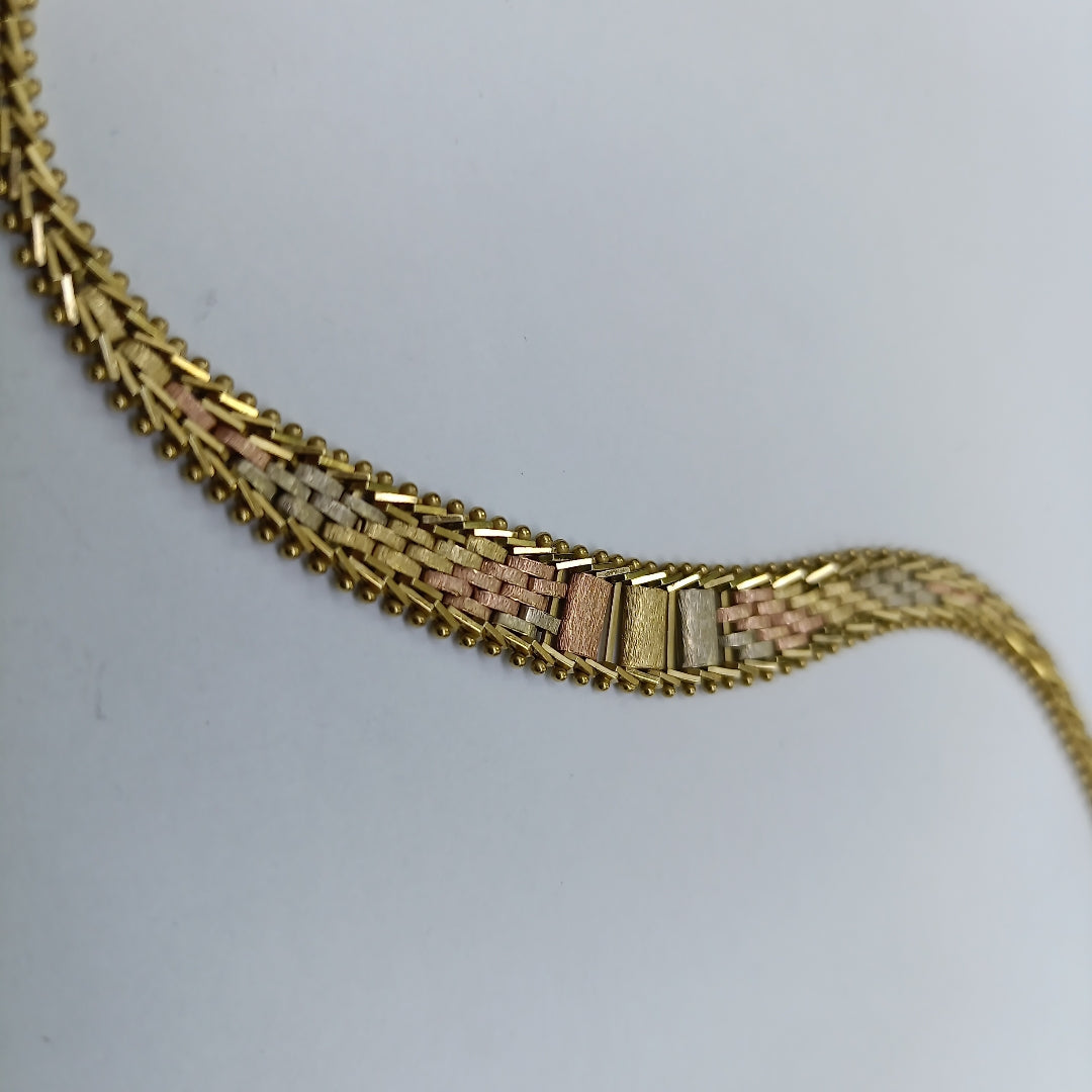 PULSERA ORO COMBINADO 14 K 8.4 GRMS (SEMINUEVO)