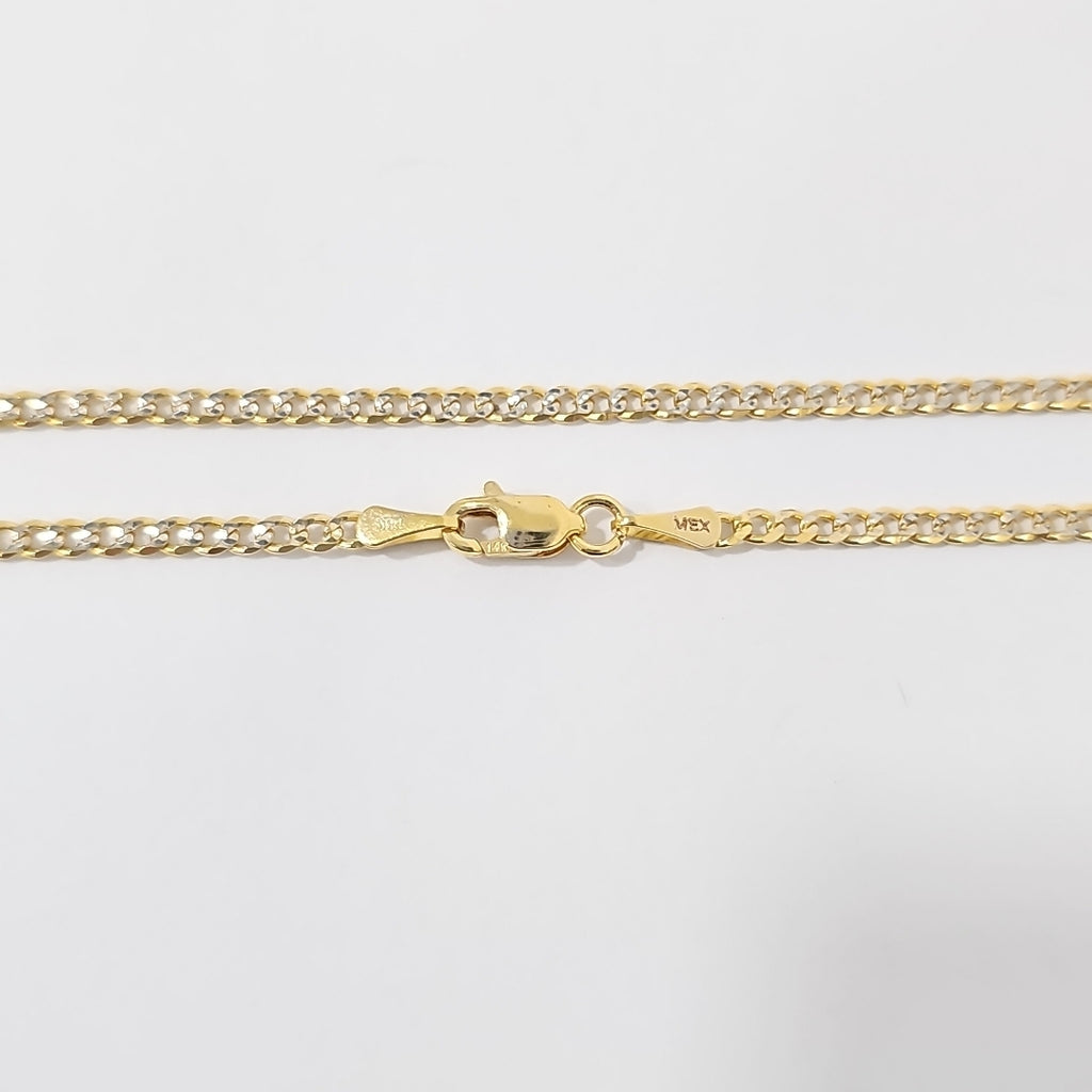 CADENAS BARBADA DIAMANTADA ORO 14K 60 CM 6.2 GR (NUEVO)