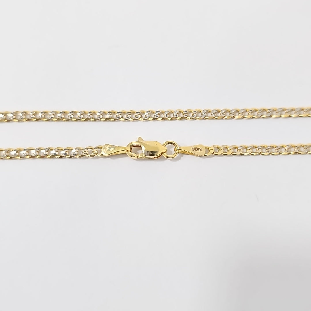 CADENAS BARBADA DIAMANTADA ORO 14K 60 CM 6.2 GR (NUEVO)