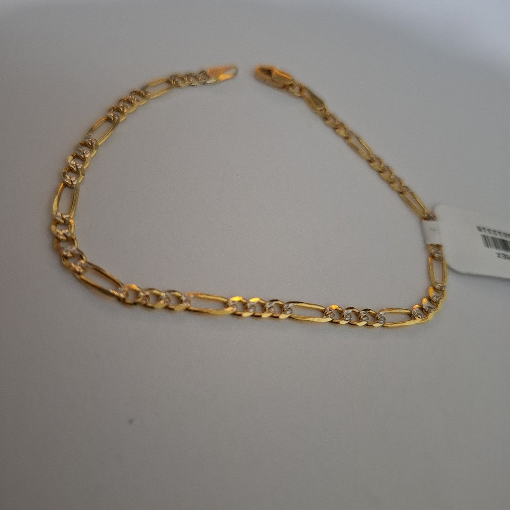 PULSERAS 3X1 DIAMANTADA ORO 14K 18 CM 3 GR (NUEVO)