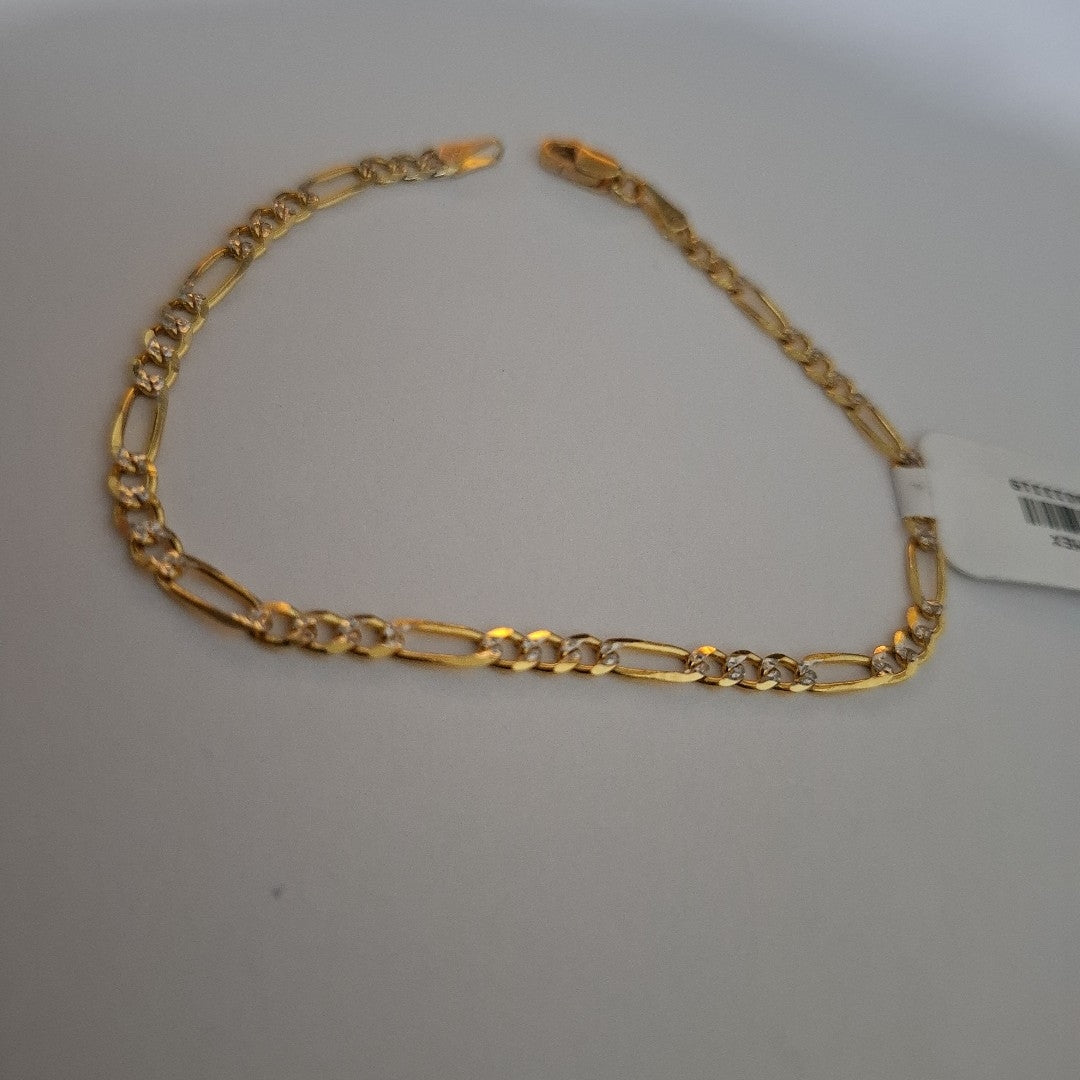 PULSERAS 3X1 DIAMANTADA ORO 14K 18 CM 3 GR (NUEVO)