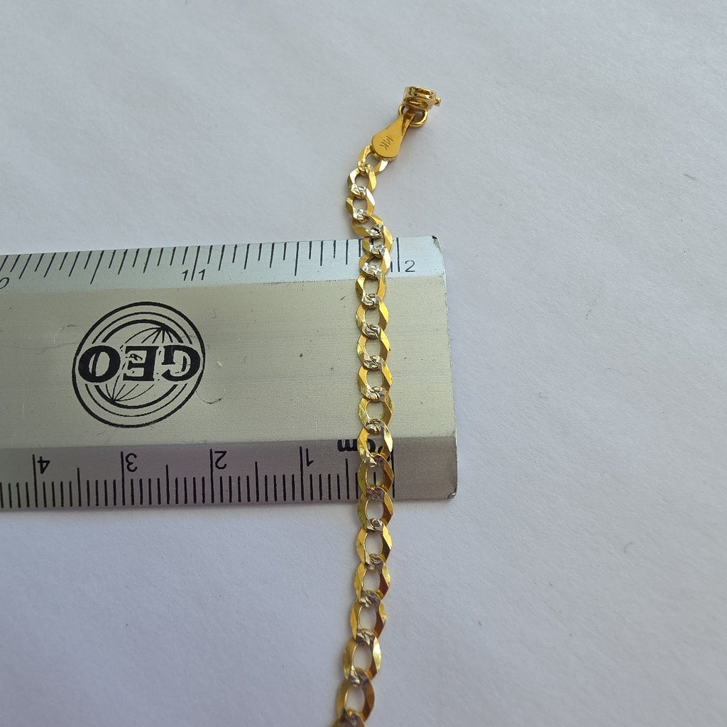 PULSERAS BARBADA DIAMANTADA ORO 14K 21 CM 3.6 GR (NUEVO)