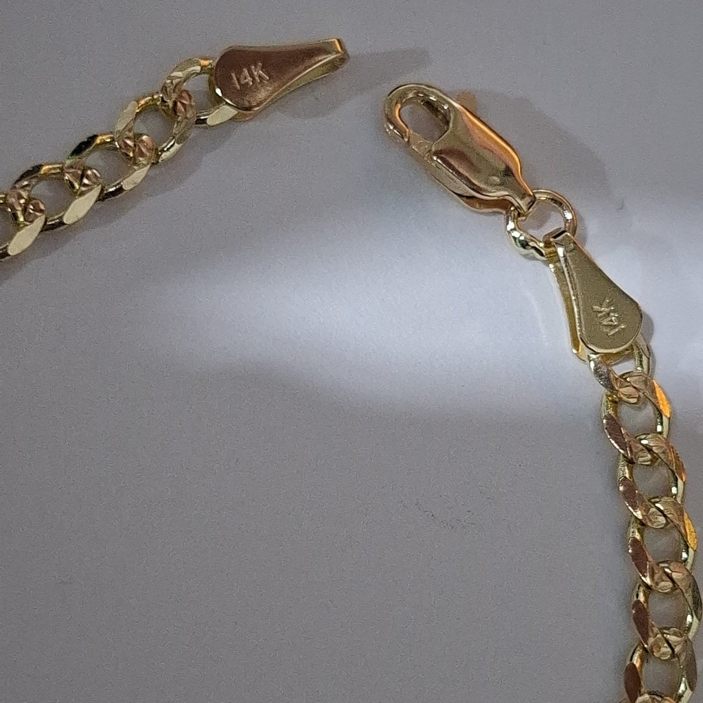 PULSERAS BARBADA ORO 14K 18 CM 4.6 GR (NUEVO)