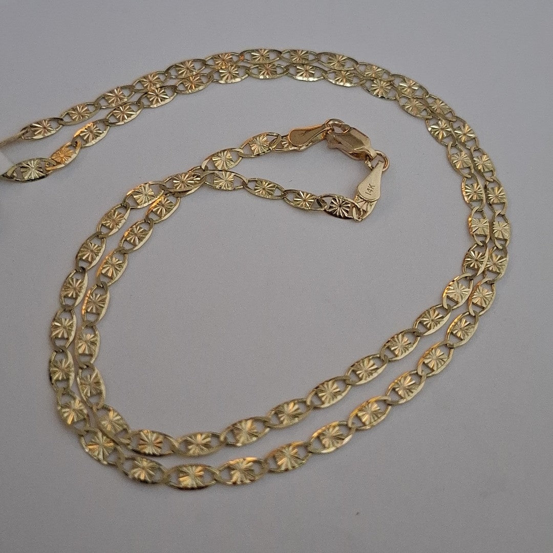 CADENAS TEJIDO GUCHI ORO 14K 55 CM 7.1 GR (NUEVO)