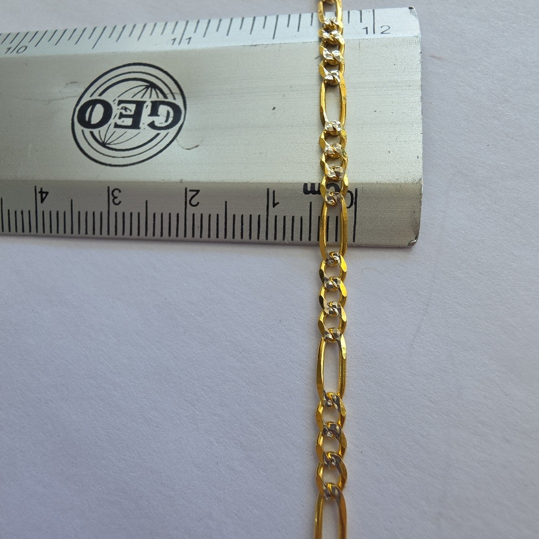 PULSERAS 3X1 DIAMANTADA ORO 14K 18 CM 3 GR (NUEVO)