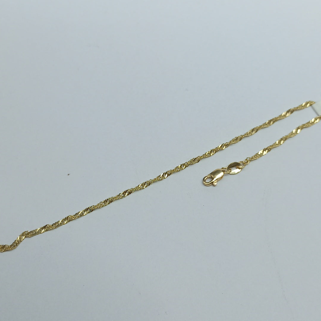 PULSERAS TEJIDO MEDIO TZL ORO 14K 18 CM 1.3 GR (NUEVO)
