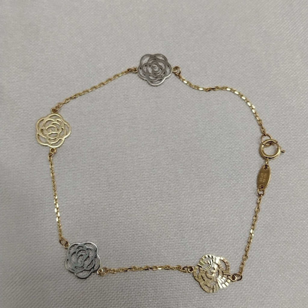 PULSERAS TEJIDO ESPECIAL C/DIJE ORO 10K 18 CM 1.7 GR (NUEVO)