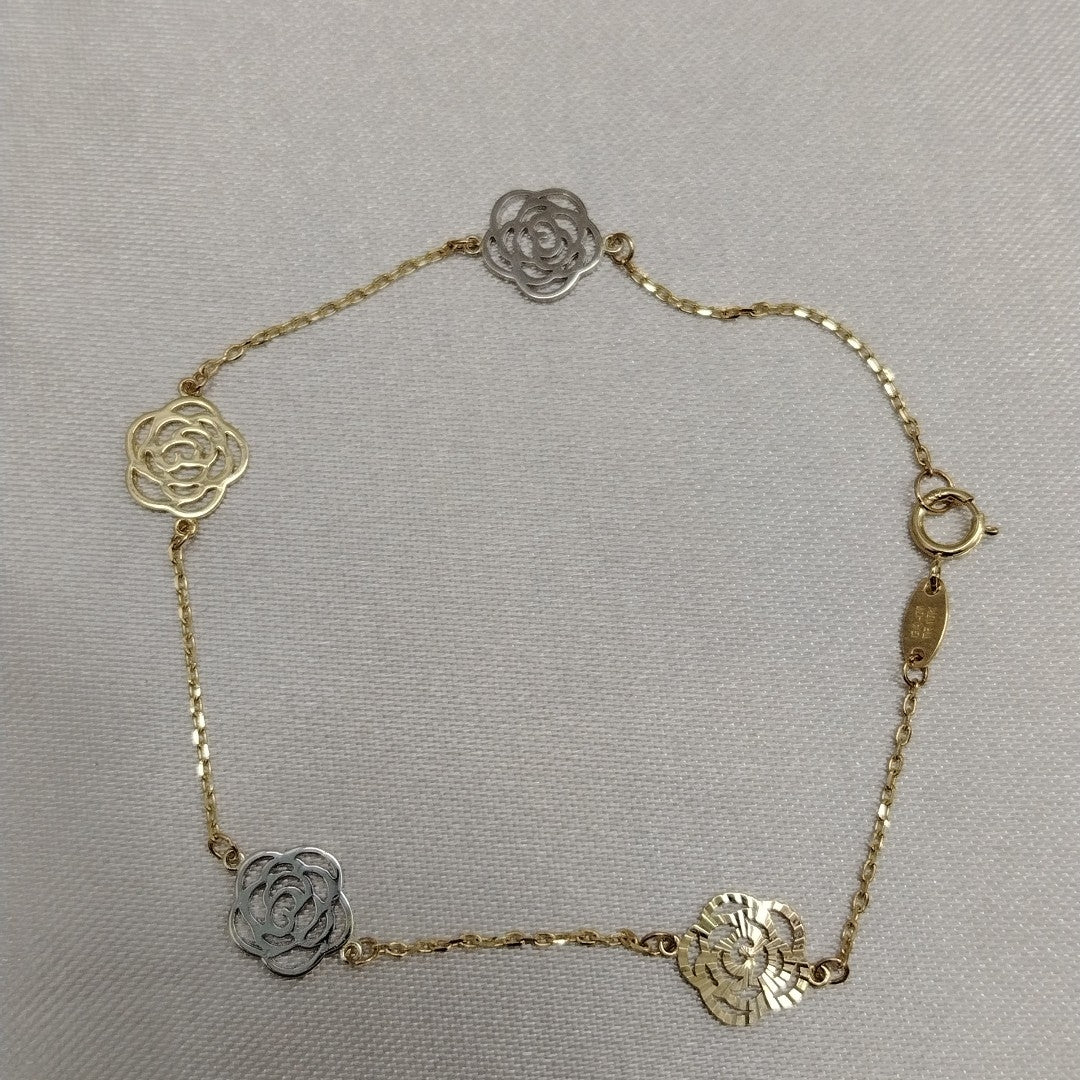 PULSERAS TEJIDO ESPECIAL C/DIJE ORO 10K 18 CM 1.7 GR (NUEVO)