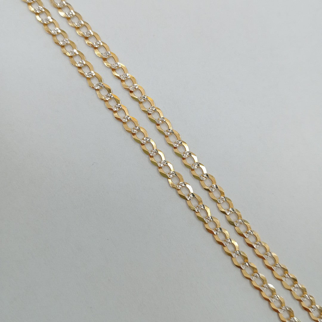 CADENAS BARBADA DIAMANTADA ORO 14K 60 CM 9.5 GR (NUEVO)