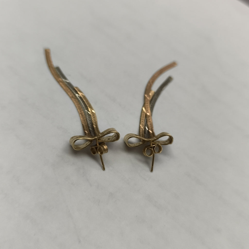 ARETES PAR ORO COMBINADO 14 K 3.4 GRMS (SEMINUEVO)