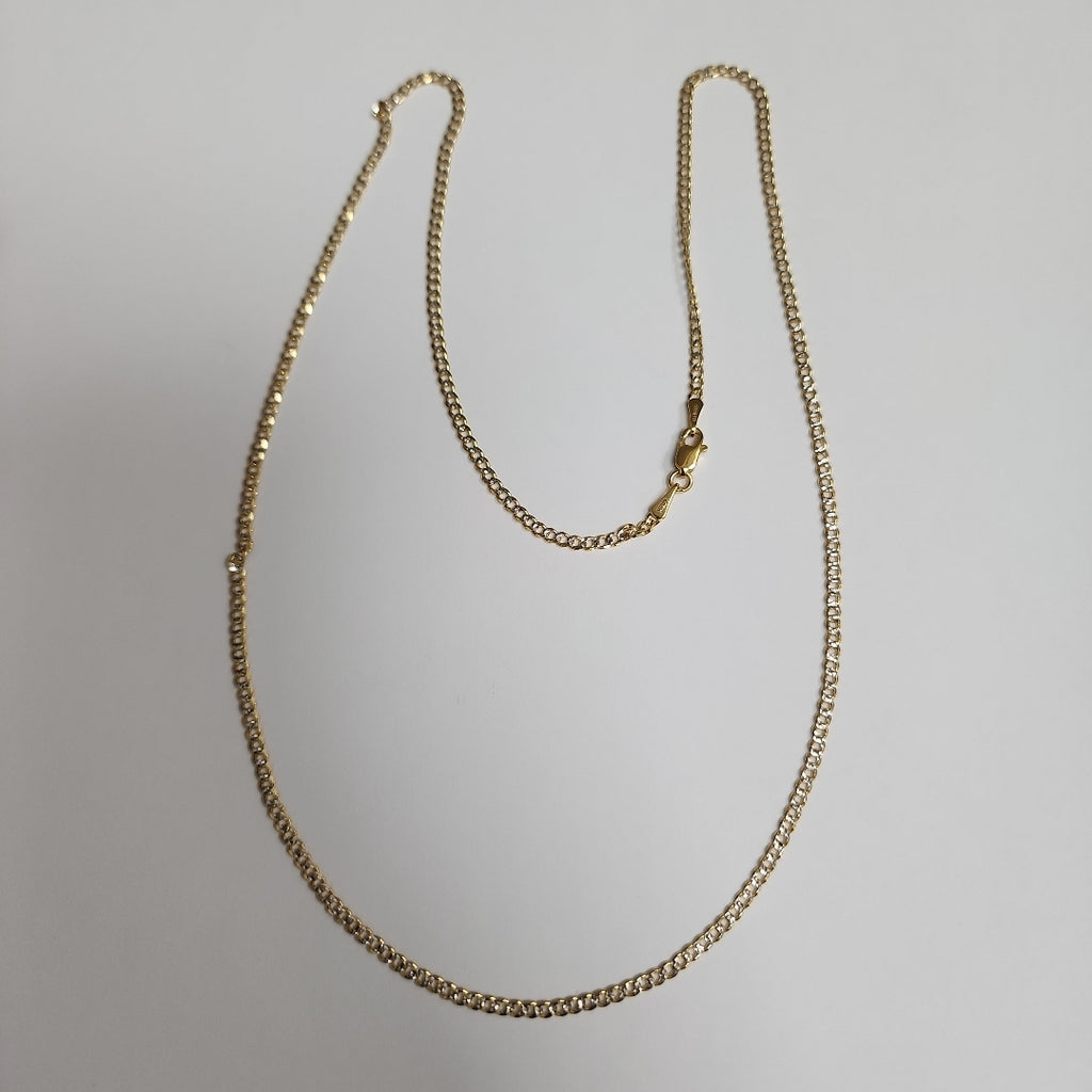 CADENAS BARBADA DIAMANTADA ORO 14K 55 CM 5.8 GR (NUEVO)
