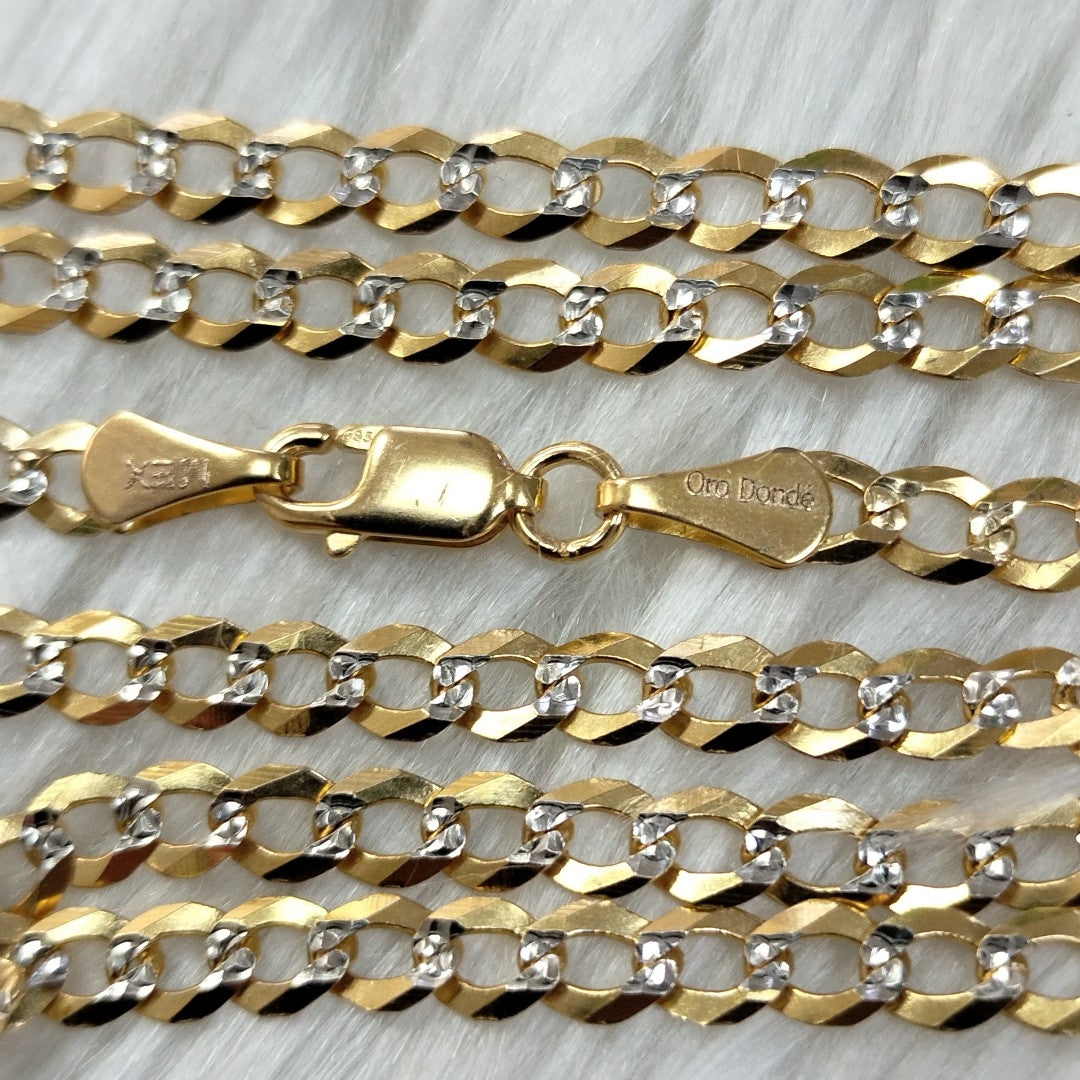 CADENAS BARBADA DIAMANTADA ORO 14K 60 CM 9.4 GR (NUEVO)