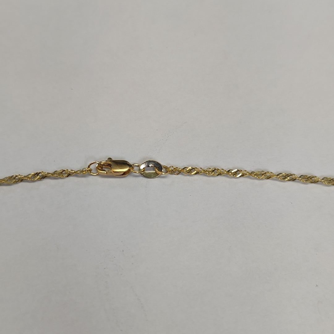 CADENAS TEJIDO MEDIO TZL ORO 14K 55 CM 3.1 GR (NUEVO)