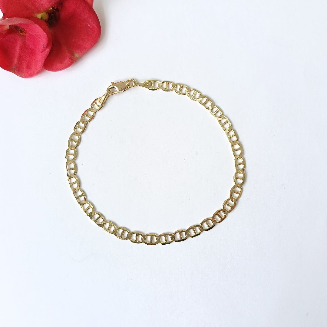 PULSERAS TEJIDO MARINERA ORO 14K 16 CM 2.8 GR (NUEVO)