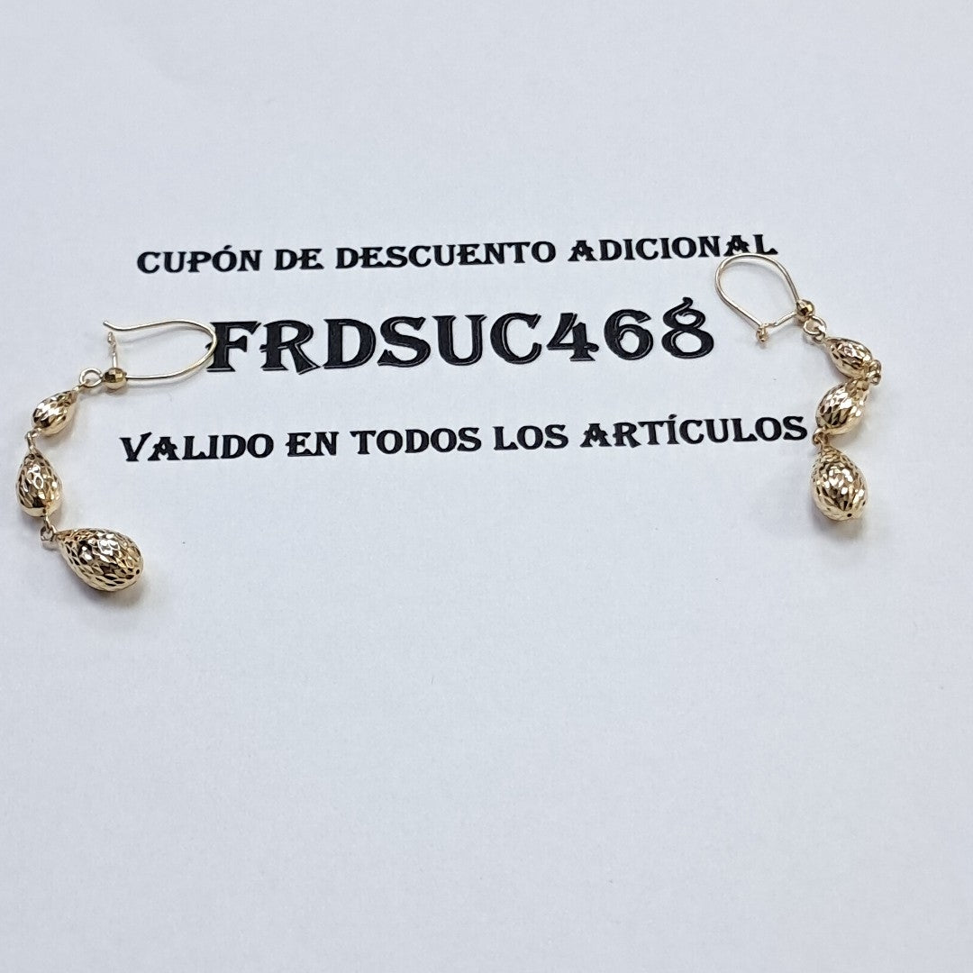 ARETES PAR ORO 14 K 2.4 GRMS (SEMINUEVO)