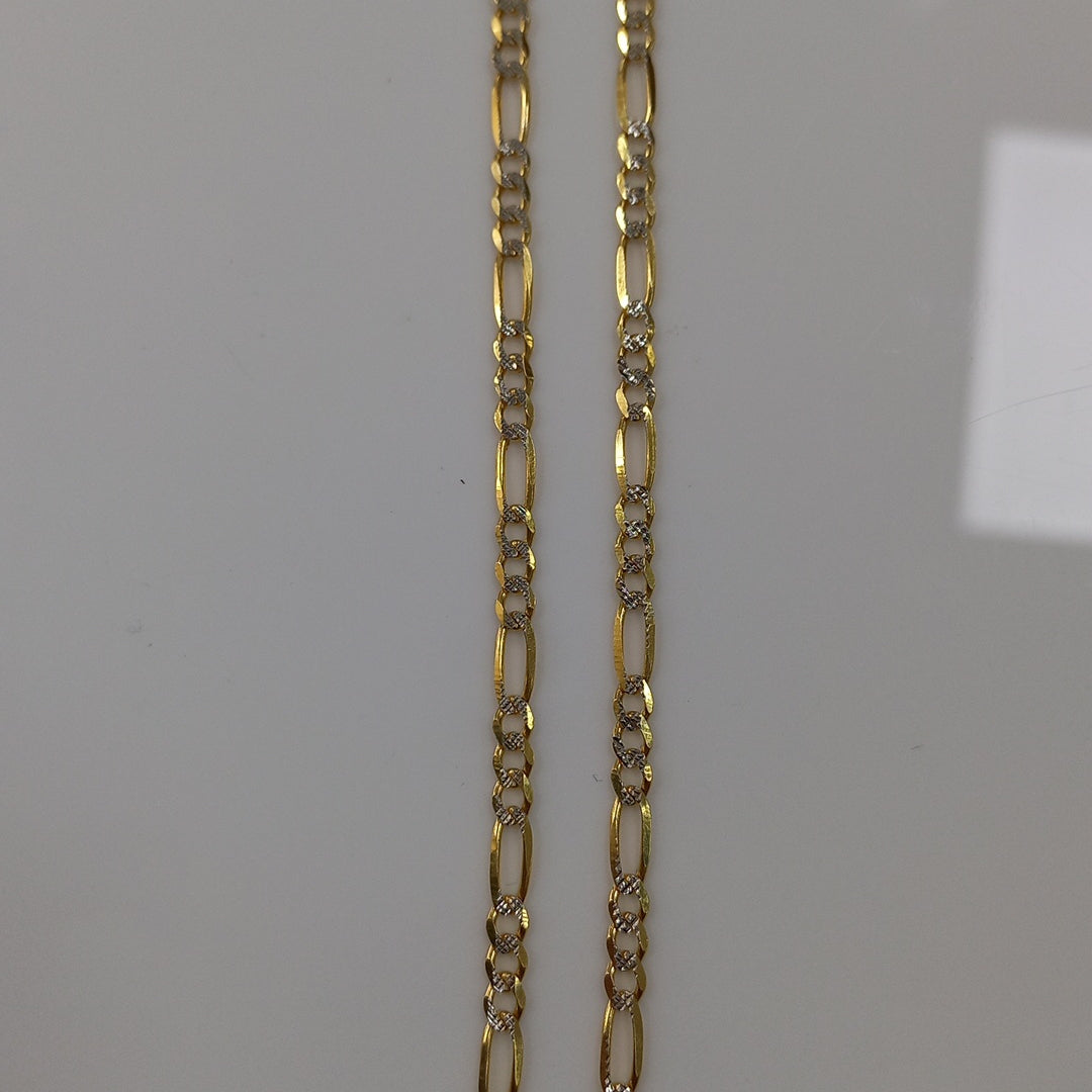 CADENAS TEJIDO 3X1 DIAMANTADO ORO 10K 60 CM 7 GR (NUEVO)