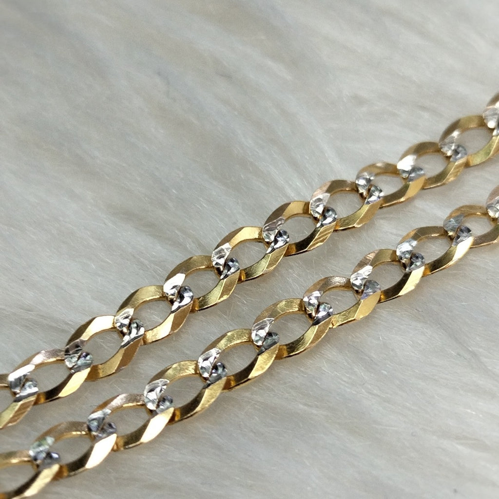 PULSERAS BARBADA DIAMANTADA ORO 14K 21 CM 3.6 GR (NUEVO)